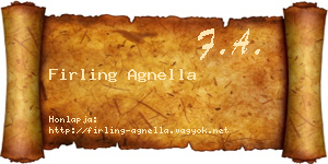 Firling Agnella névjegykártya
